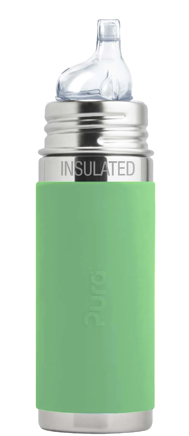 Pura Kiki 260ml Insulated Toddler Sippy Stainless Steel Bottle - Moss