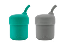 Load image into Gallery viewer, Pura my-my Silicone Straw Cup Set of 2 - Mint &amp; Slate