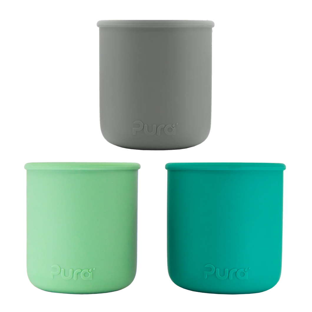 Pura my-my Silicone Trainer Cups Set of 3 - Mint, Moss & Slate