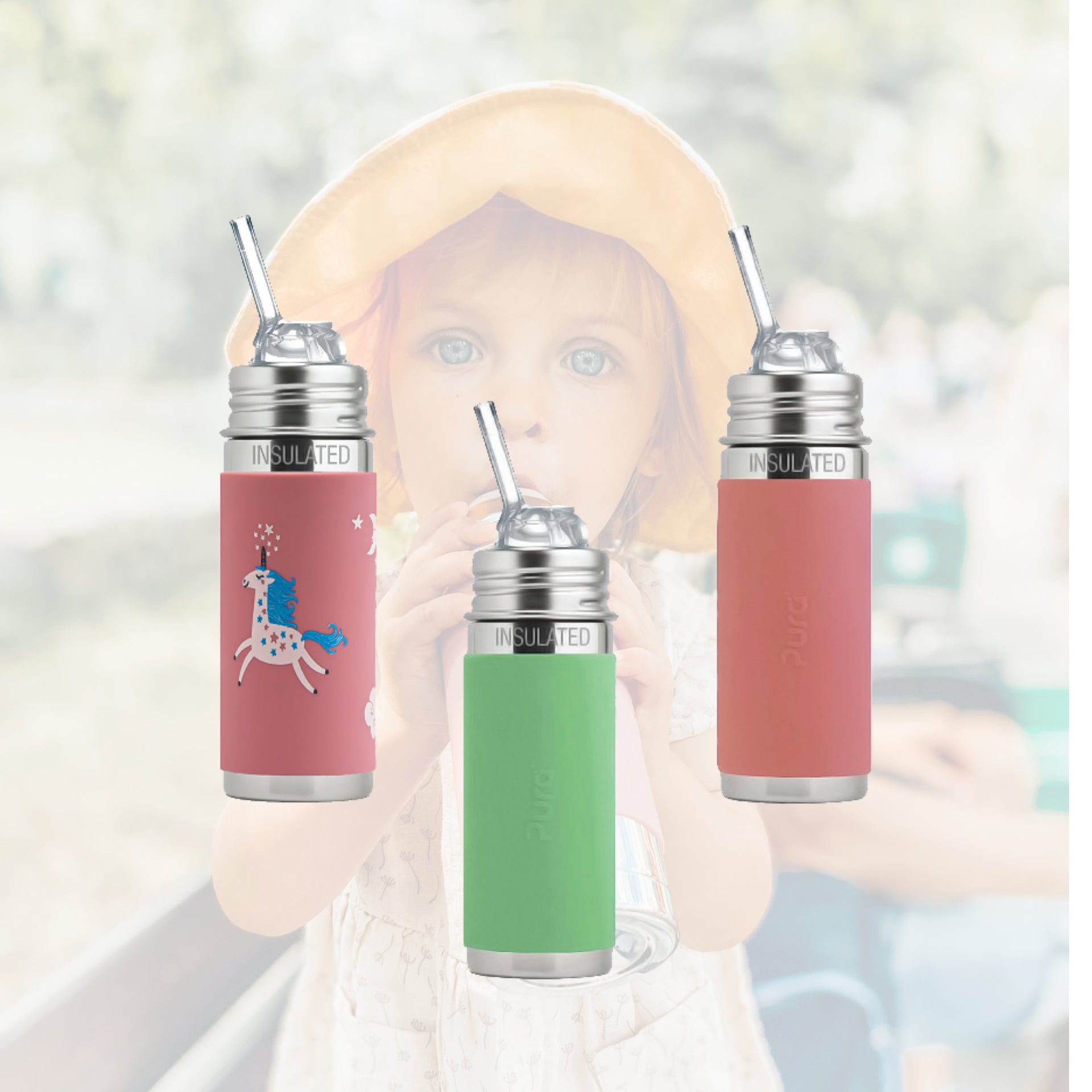 Insulated Drink Bottle With Straw