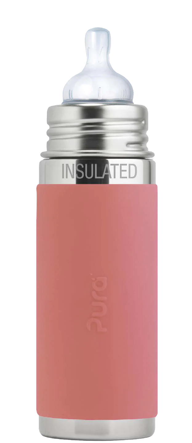 Pura Kiki 260ml Insulated Infant Stainless Steel Bottle - Rose