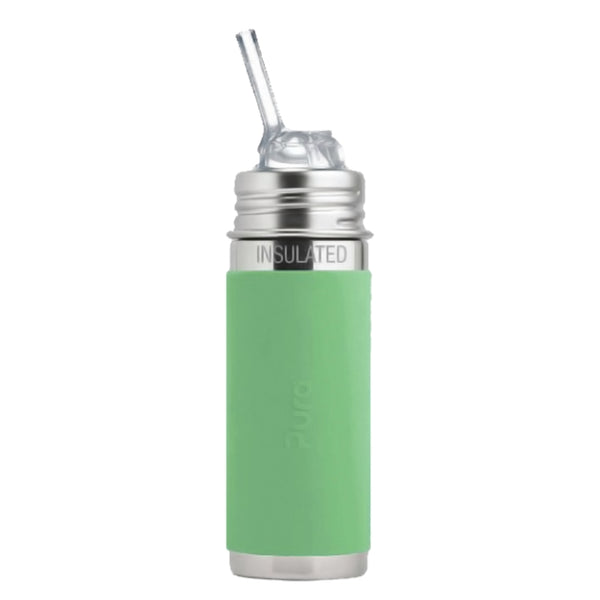 Pura Kiki® 260ml Insulated Kiddo Straw Stainless Steel Bottle - Moss