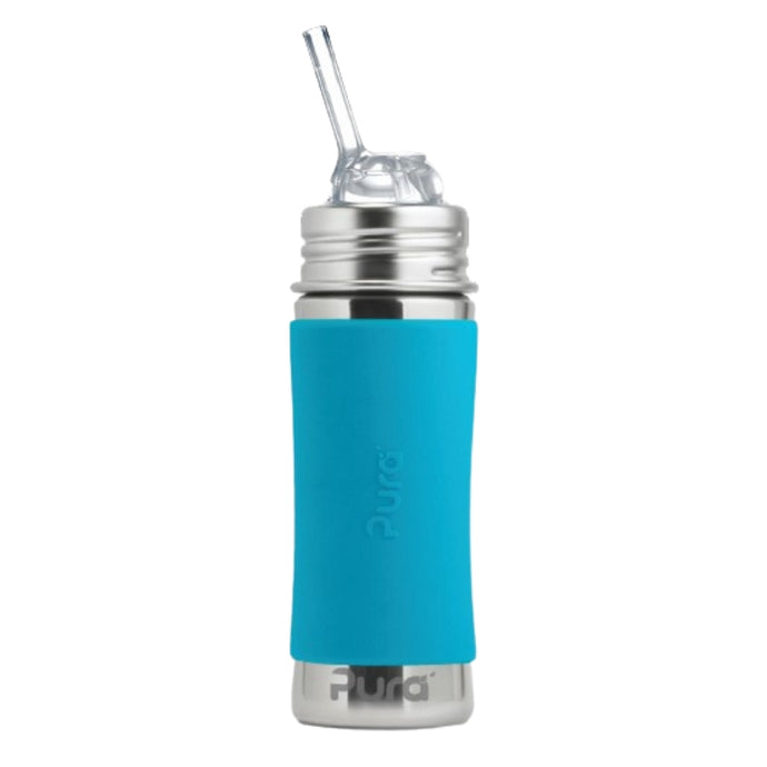 Pura Kiki® 325ml Kiddo Straw Stainless Steel Bottle - Aqua