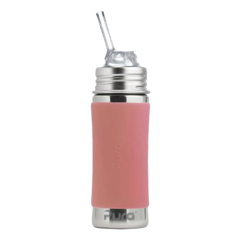 Pura Kiki® 325ml Kiddo Straw Stainless Steel Bottle - Rose