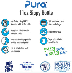 Pura Kiki 325ml Toddler Sippy Stainless Steel Bottle - Fox