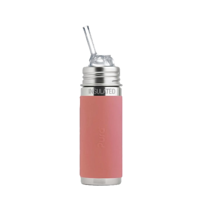 Pura Kiki® 260ml Insulated Kiddo Straw Stainless Steel Bottle - Rose