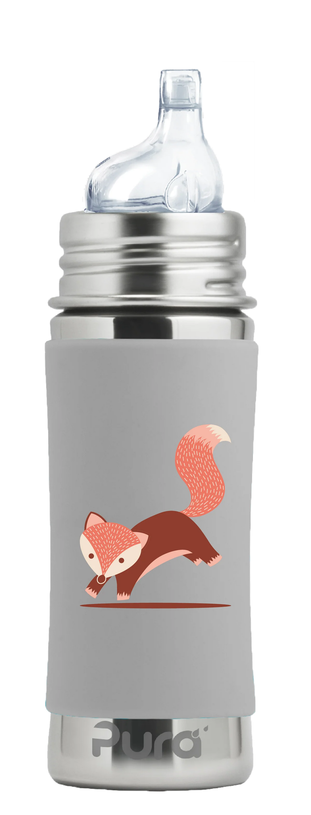 Pura Kiki 325ml Toddler Sippy Stainless Steel Bottle - Fox