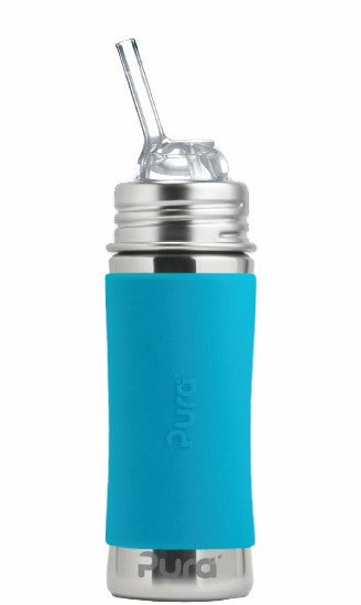 Pura Kiki 325ml Straw Stainless Steel Bottle V2 - Aqua