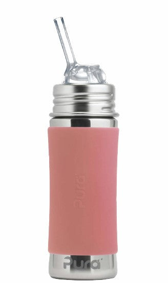 Pura Kiki 260ml Insulated Straw Stainless Steel Bottle - Rose V2