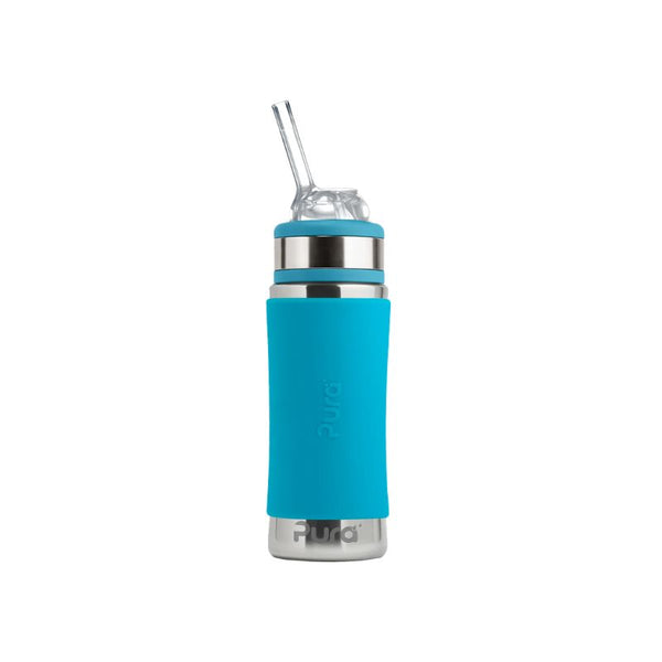 Pura Kiki® 325ml Kiddo 6m+ Straw Stainless Steel Bottle - Aqua (Pre-Order Ships from 28/09/2026)