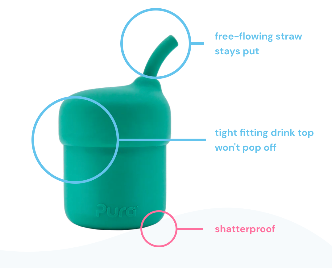 Pura my-my™ Silicone Straw Cup - Rose