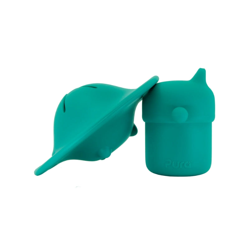 Pura my-my™ Silicone Sippy Cup + Snack Saucer Bundle - Mint