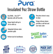 Load image into Gallery viewer, Pura Kiki 260ml Insulated Straw Stainless Steel Bottle - Moss