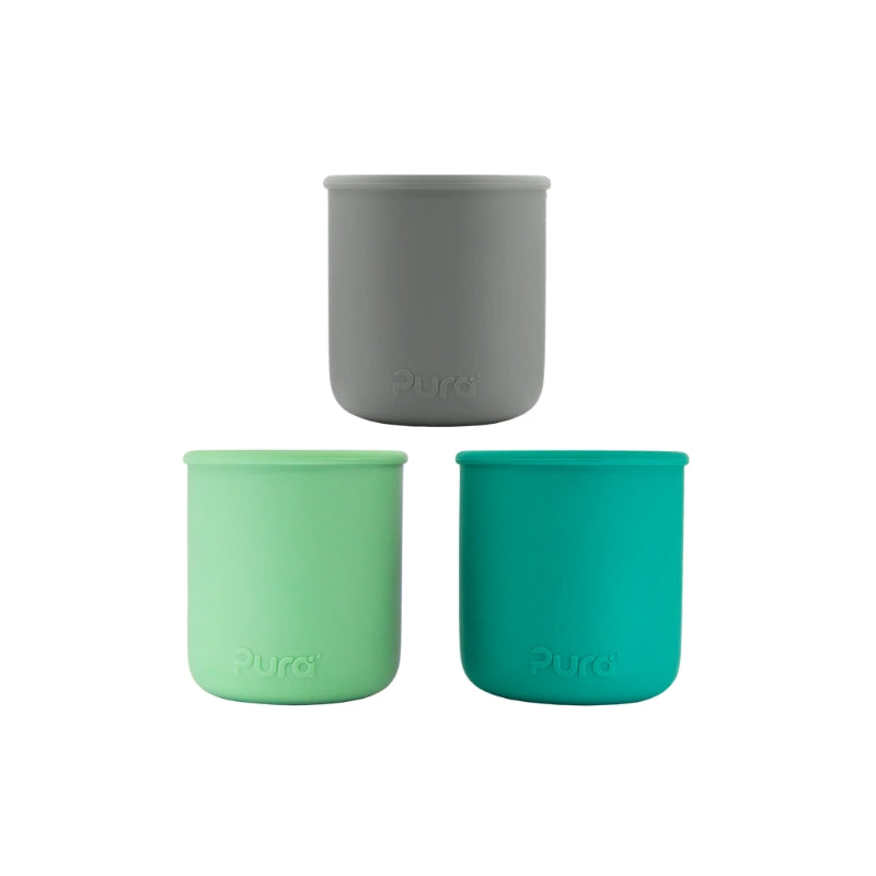 Pura my-my™ Silicone Trainer Cups Set of 3 - Mint, Moss & Slate