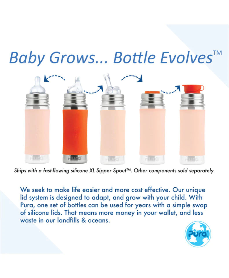 Pura Kiki® 325ml Toddler Sippy Stainless Steel Bottle - Fox