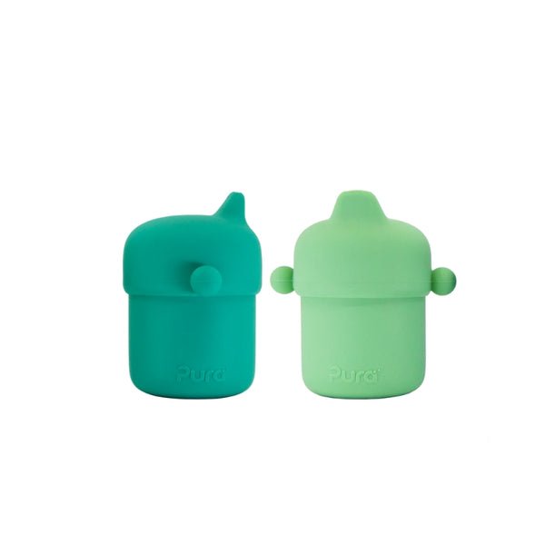 Pura my-my™ Silicone Sippy Cup Set of 2 - Mint & Moss