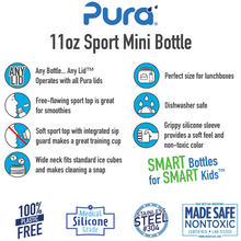 Load image into Gallery viewer, Pura Kiki 325ml Sport Mini Stainless Steel Bottle - Aqua