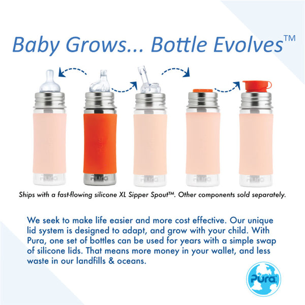 Pura Kiki® 325ml Toddler Sippy Stainless Steel Bottle - Rose