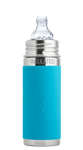 Pura Kiki 260ml Insulated Toddler Sippy Stainless Steel Bottle - Aqua