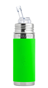Pura Kiki 260ml Insulated Straw Stainless Steel Bottle - Green