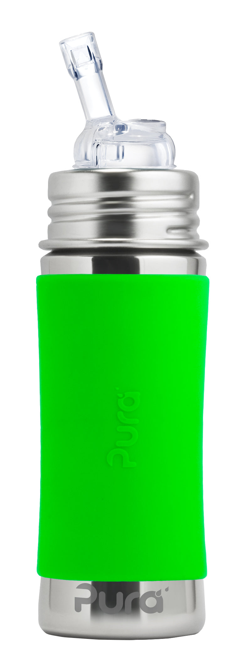 Pura Kiki 325ml Straw Stainless Steel Bottle - Green