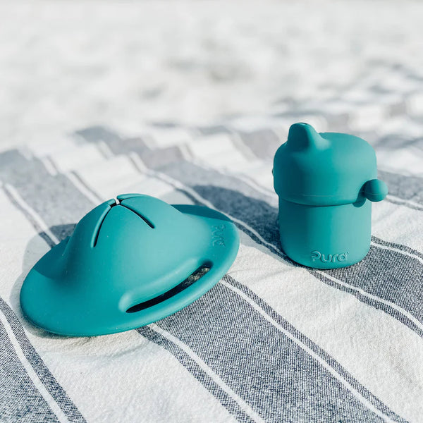 Pura my-my™ Silicone Sippy Cup + Snack Saucer Bundle - Mint