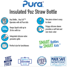 Load image into Gallery viewer, Pura Kiki 260ml Insulated Straw Stainless Steel Bottle - Aqua