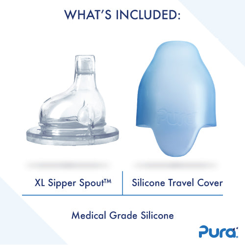 Pura Kiki® 325ml Toddler Sippy Stainless Steel Bottle - Aqua Swirl